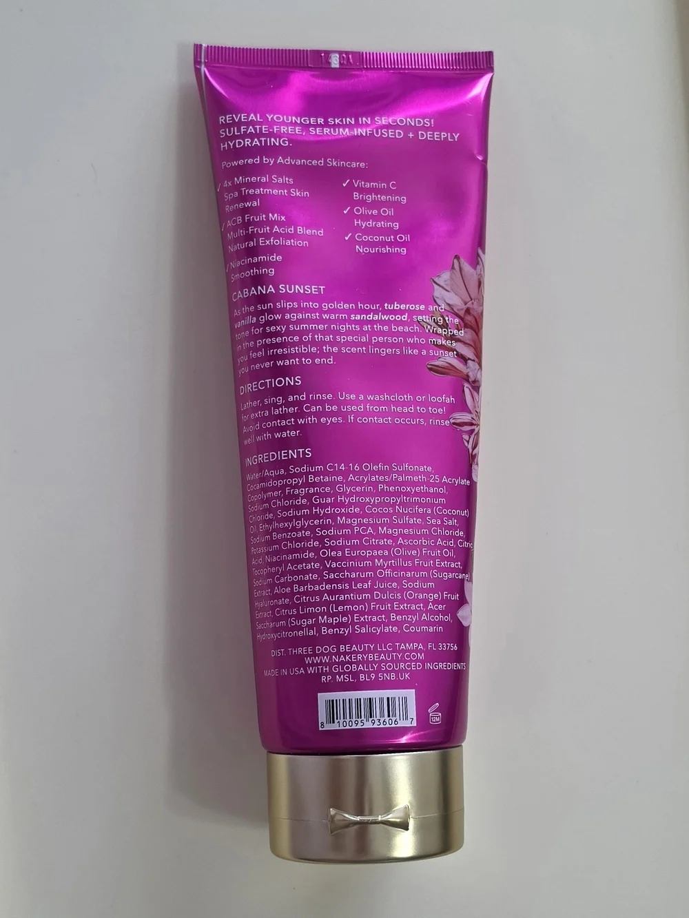 Nakery Beauty Cabana Sunset SkinFirm Body + Hair Wash 11.5 oz Brand New Sealed